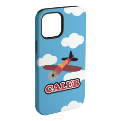 Airplane iPhone Case - Rubber Lined - iPhone 15 Plus (Personalized)
