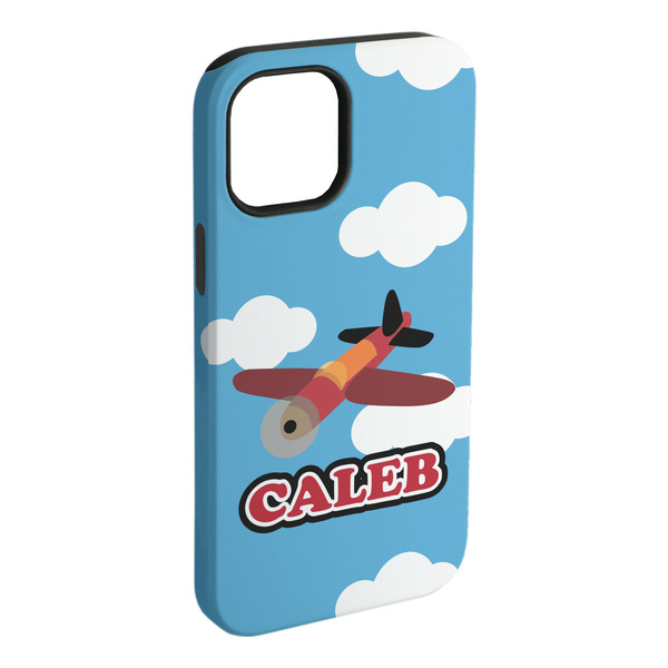 Custom Airplane iPhone Case - Rubber Lined - iPhone 15 Pro Max (Personalized)