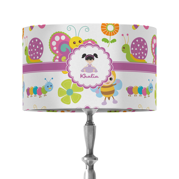 Custom Butterflies 12" Drum Lamp Shade - Fabric (Personalized)