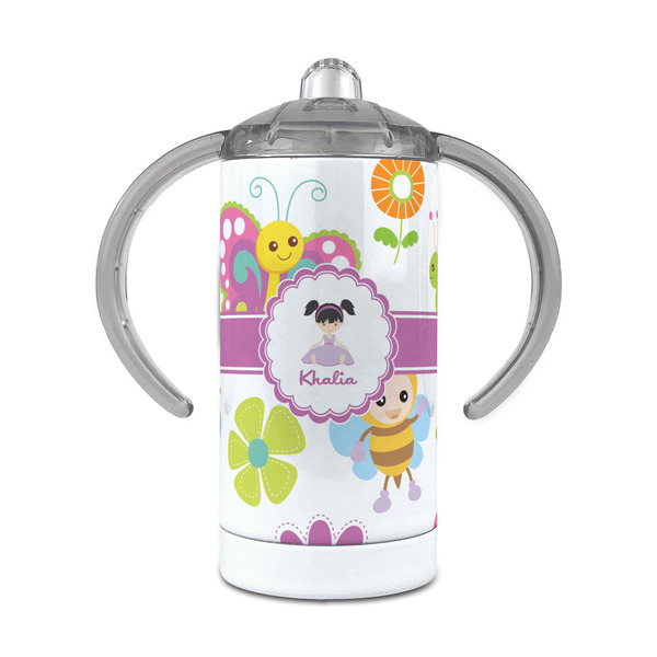 Custom Butterflies 12 oz Stainless Steel Sippy Cup (Personalized)