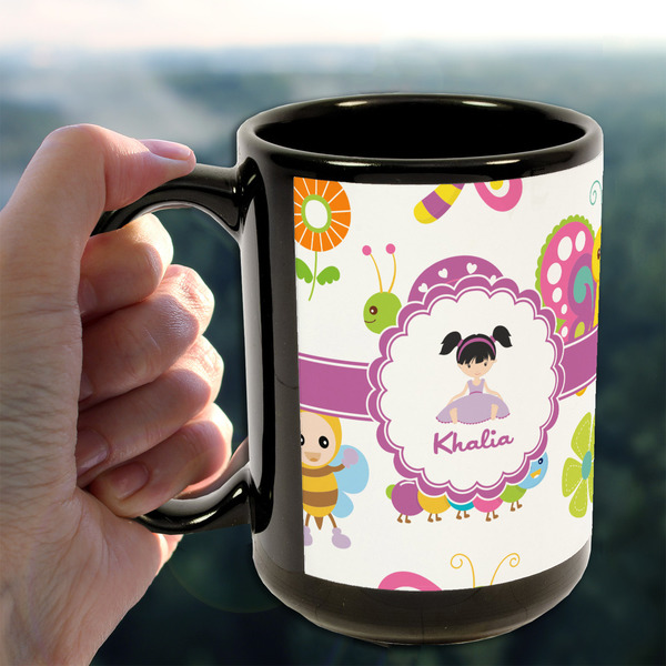 Butterflies 15oz. Black Mug - LIFESTYLE