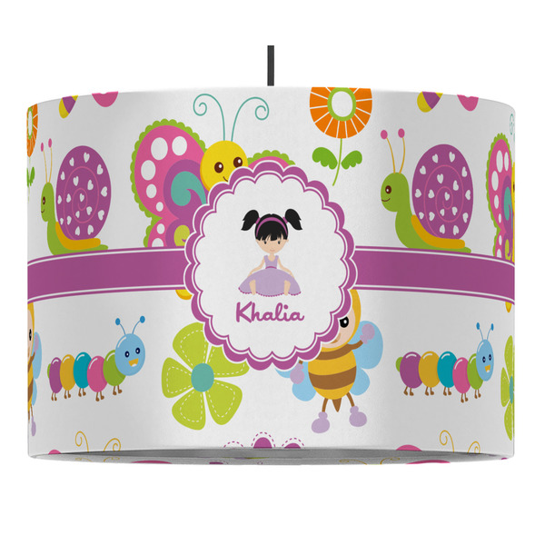 Custom Butterflies 16" Drum Pendant Lamp - Fabric (Personalized)