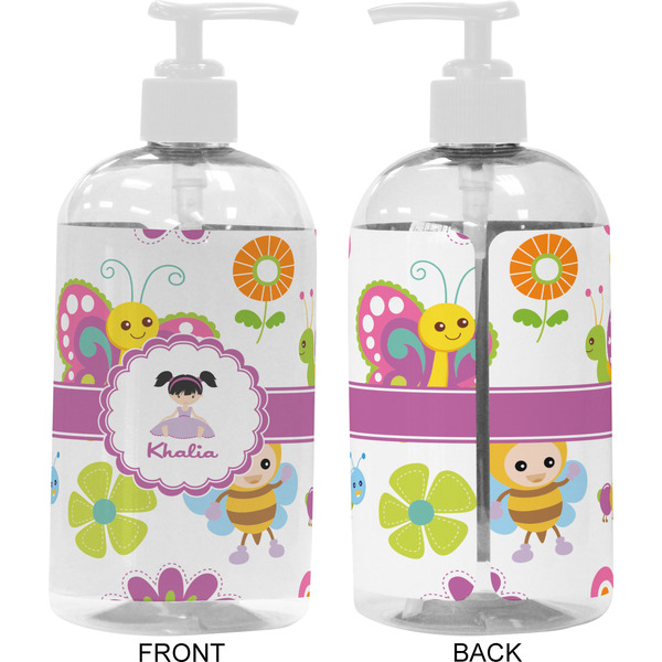 Butterflies 16 oz Plastic Liquid Dispenser- Approval- White