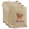 Butterflies 3 Reusable Cotton Grocery Bags - Front View
