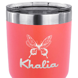 Butterflies 30 oz Stainless Steel Tumbler - Coral - Double Sided (Personalized)
