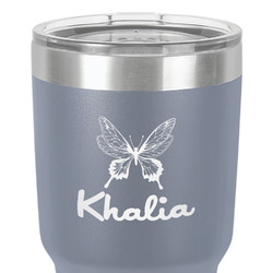 Butterflies 30 oz Stainless Steel Tumbler - Grey - Single-Sided (Personalized)