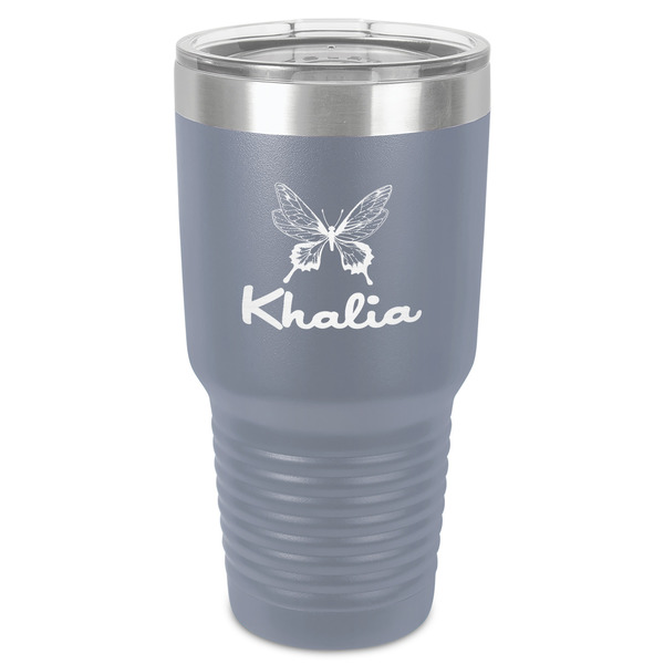 Custom Butterflies 30 oz Stainless Steel Tumbler - Grey - Single-Sided (Personalized)