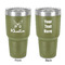 Butterflies 30 oz Stainless Steel Ringneck Tumbler - Olive - Double Sided - Front & Back