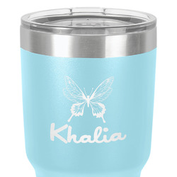 Butterflies 30 oz Stainless Steel Tumbler - Teal - Single-Sided (Personalized)