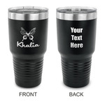 Butterflies 30 oz Stainless Steel Tumbler - Black - Double Sided (Personalized)