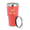 Butterflies 30 oz Stainless Steel Ringneck Tumblers - Coral - LID OFF