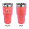 Butterflies 30 oz Stainless Steel Ringneck Tumblers - Coral - Single Sided - APPROVAL