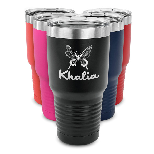 Butterflies 30 oz Stainless Steel Ringneck Tumblers - Parent/Main