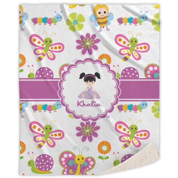 Custom Butterflies Sherpa Throw Blanket - 50"x60" (Personalized)