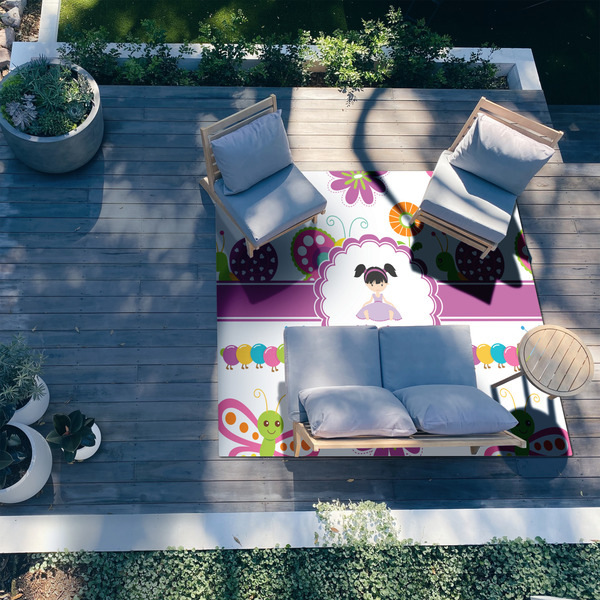 Butterflies 8'x10' Patio Rug - In context