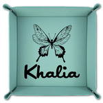 Butterflies Teal Faux Leather Valet Tray (Personalized)