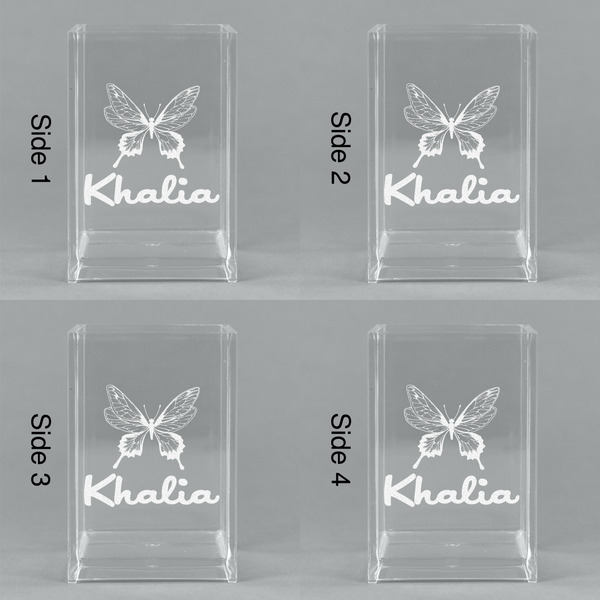 Butterflies Acrylic Pen Holder - All Sides