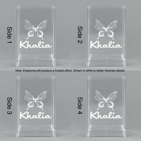 Butterflies Acrylic Pen Holder - All Sides