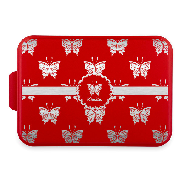 Custom Butterflies Aluminum Baking Pan with Red Lid (Personalized)
