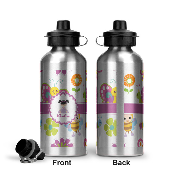 Butterflies Aluminum Water Bottle - Front and Back