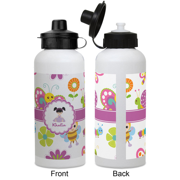 Butterflies Aluminum Water Bottle - White APPROVAL