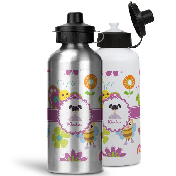Butterflies Aluminum Water Bottles - MAIN (white &silver)