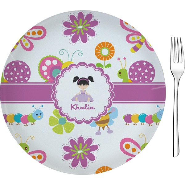 Custom Butterflies Glass Appetizer / Dessert Plate 8" (Personalized)