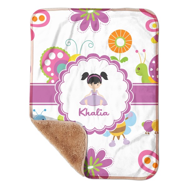 Custom Butterflies Sherpa Baby Blanket - 30" x 40" w/ Name or Text