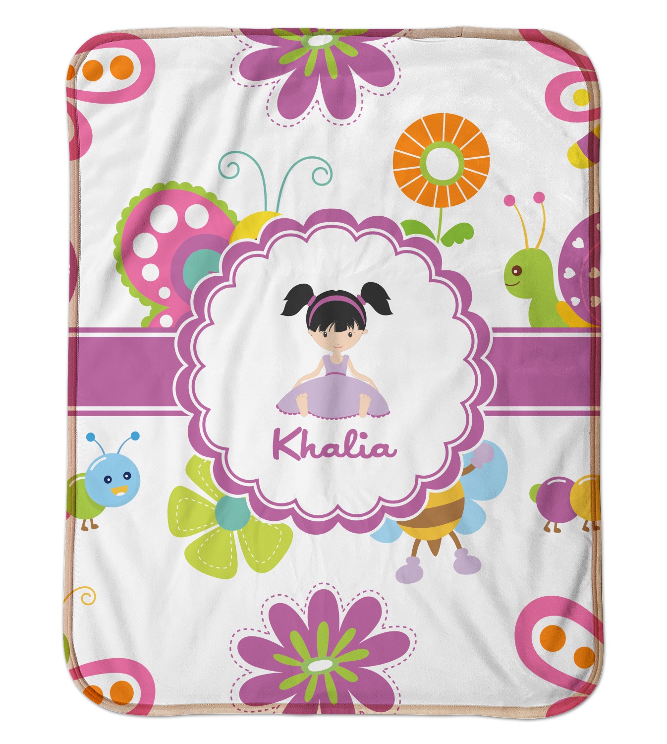 Custom Butterflies Sherpa Baby Blanket 30" x 40" w/ Name or Text
