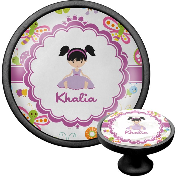 Custom Butterflies Cabinet Knob (Black) (Personalized)
