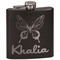 Butterflies Black Flask - Engraved Front