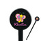 Butterflies 7" Round Plastic Stir Sticks - Black - Double Sided (Personalized)