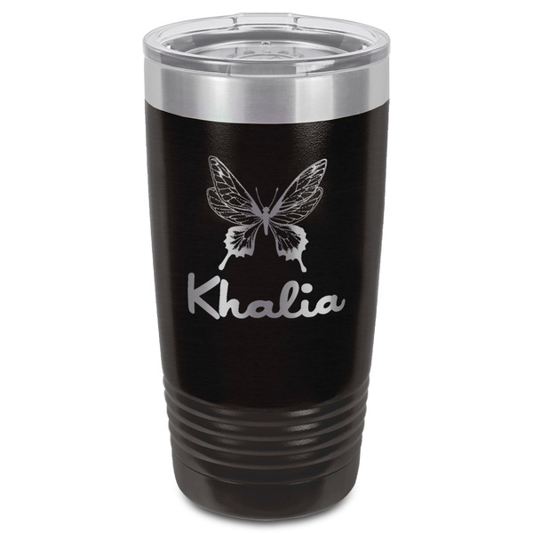 Butterflies Black Polar Camel Tumbler - 20oz - Front