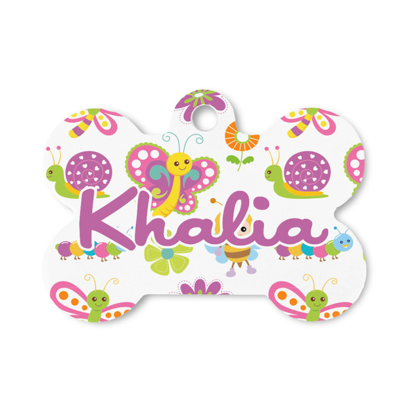 Custom Butterflies Bone Shaped Dog ID Tag - Small (Personalized)