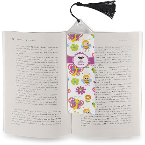 Butterflies Bookmark with tassel - In book