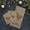 Butterflies Burlap Gift Bags - LIFESTYLE (Flat lay)