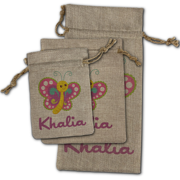 Butterflies Burlap Gift Bags - (PARENT MAIN) All Three