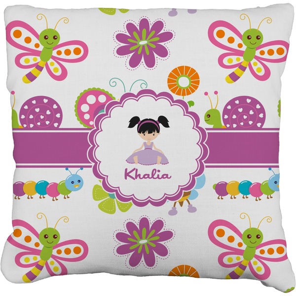 Custom Butterflies Faux-Linen Throw Pillow 16" (Personalized)