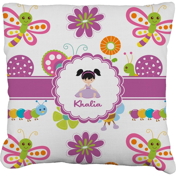 Custom Butterflies Faux-Linen Throw Pillow 18" (Personalized)