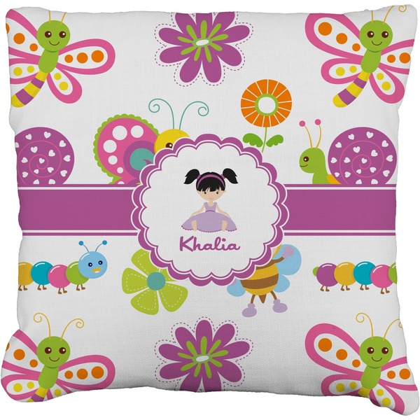 Custom Butterflies Faux-Linen Throw Pillow 20" (Personalized)