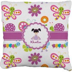 Butterflies Faux-Linen Throw Pillow 26" (Personalized)