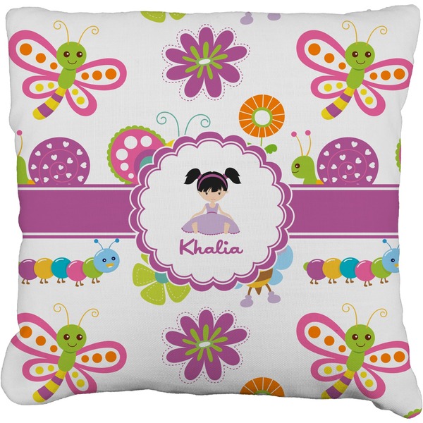 Custom Butterflies Faux-Linen Throw Pillow 26" (Personalized)