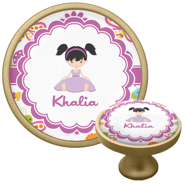 Custom Butterflies Cabinet Knob - Gold (Personalized)