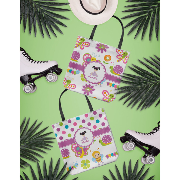 Butterflies Canvas Tote Lifestyle Front and Back- 13x13