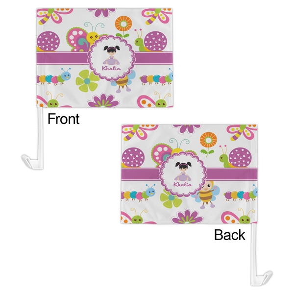 Butterflies Car Flag - 11" x 8" - Front & Back View
