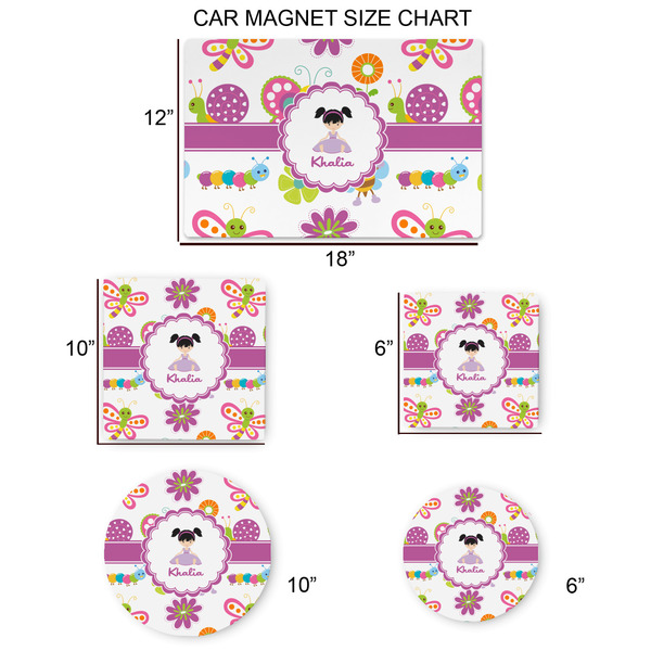 Butterflies Car Magnets - SIZE CHART