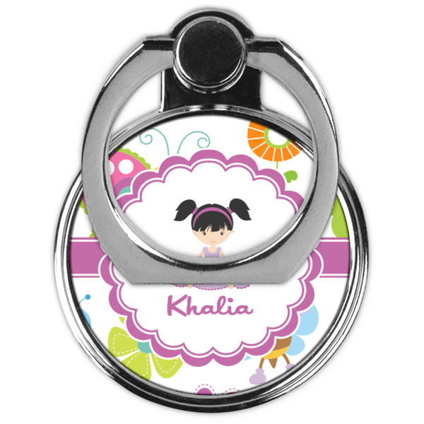 Butterflies Cell Phone Ring Stand & Holder - Front (Collapsed)