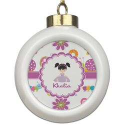 Butterflies Ceramic Ball Ornament (Personalized)