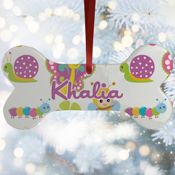 Custom Butterflies Ceramic Dog Ornament w/ Name or Text