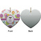 Butterflies Ceramic Flat Ornament - Heart Front & Back (APPROVAL)